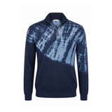 Malo Blue Cotton Half-Zip Knit Sweater for Men