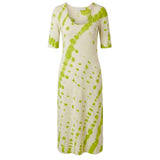 Malo Green Cotton Women Dress - Chic Tie-Dye Pattern