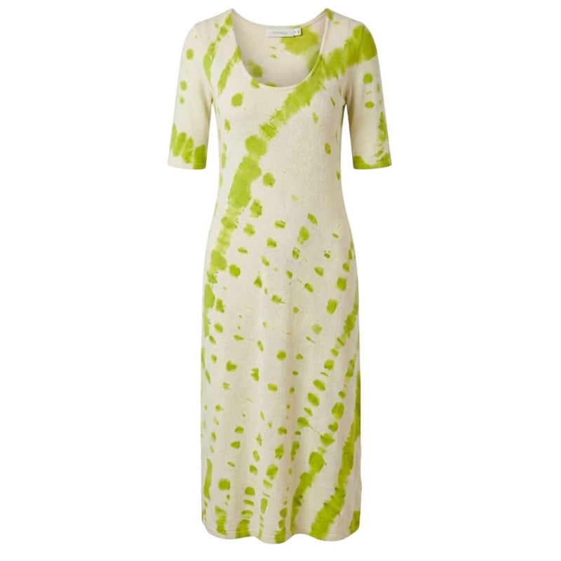 Malo Green Cotton Women Dress - Chic Tie-Dye Pattern