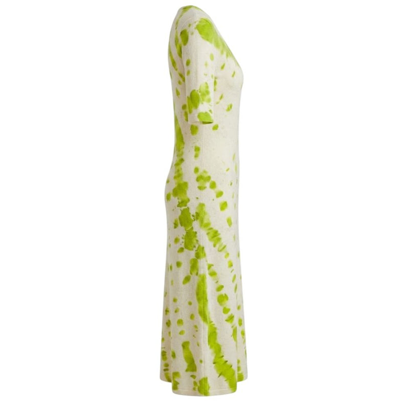 Malo Green Cotton Women Dress - Chic Tie-Dye Pattern