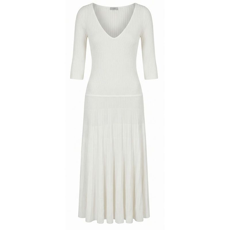Malo White Cotton Midi Dress for Women