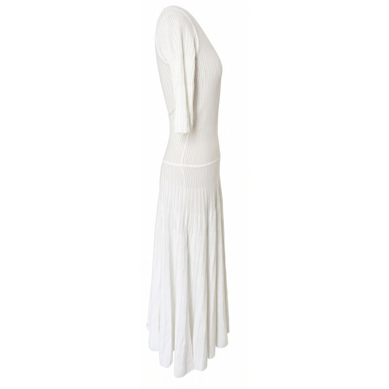 Malo White Cotton Midi Dress for Women