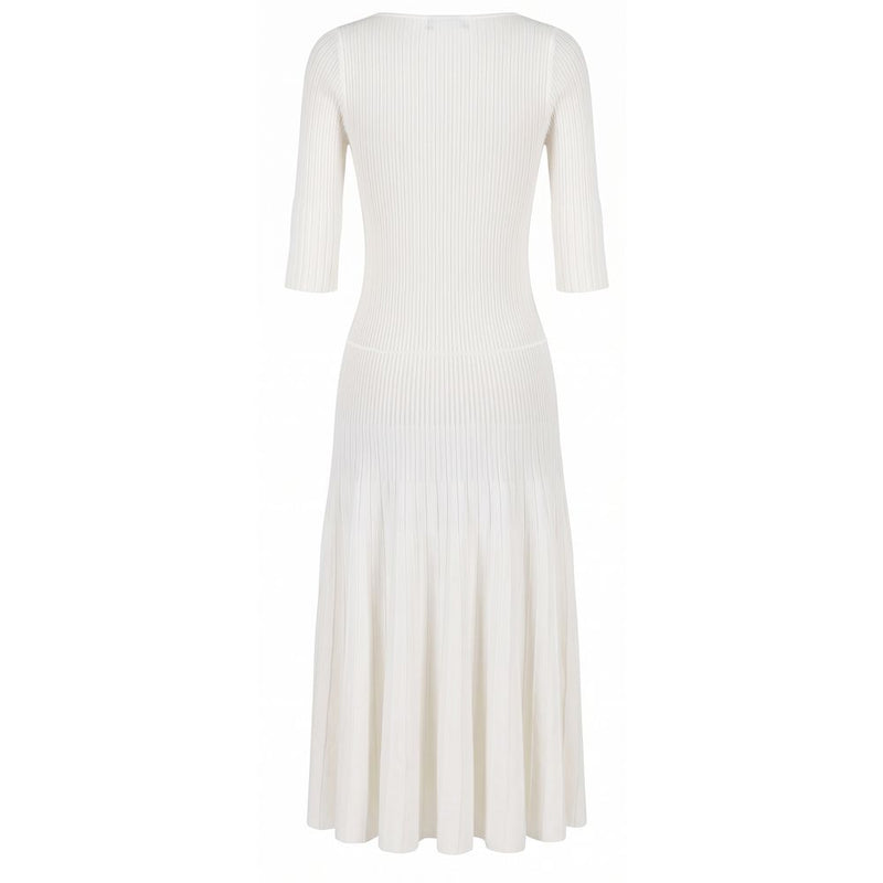 Malo White Cotton Midi Dress for Women