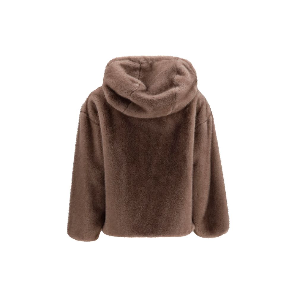Veste longue Herno marron en polyester