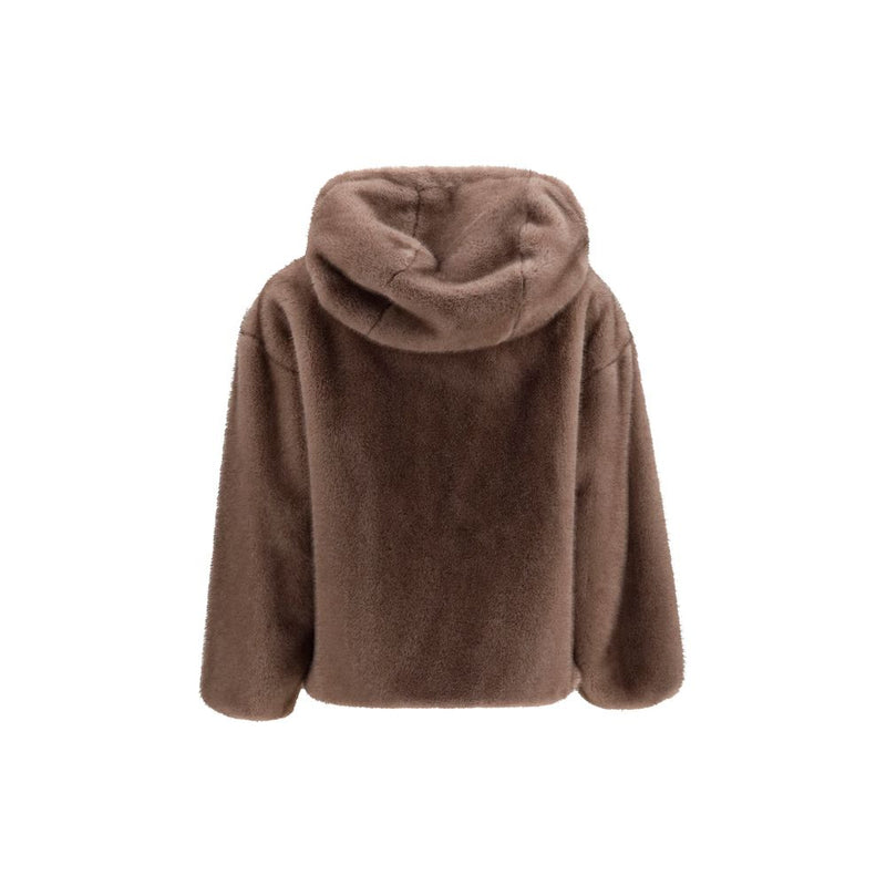Veste longue Herno marron en polyester