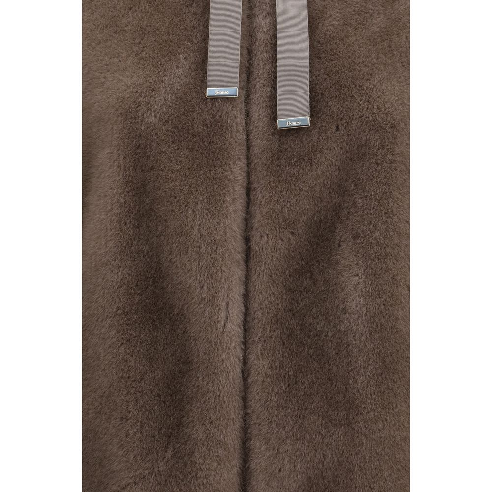 Veste longue Herno marron en polyester