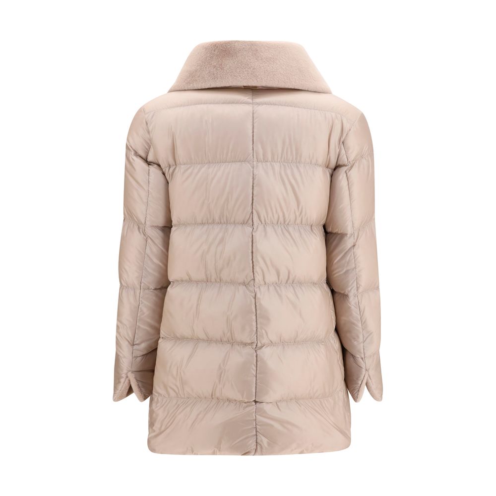 Doudoune longue Herno beige en duvet d'oie