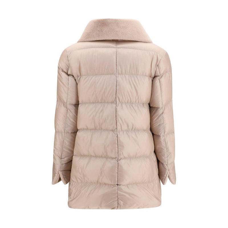 Doudoune longue Herno beige en duvet d'oie
