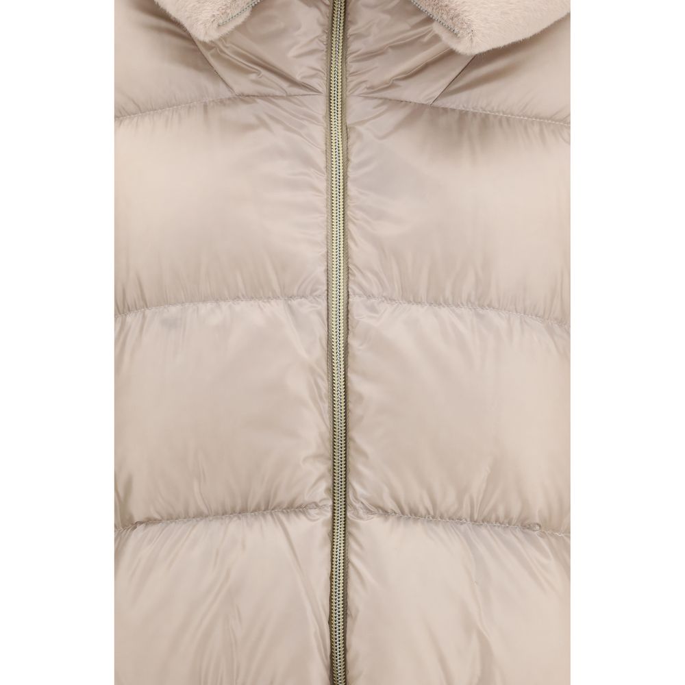 Doudoune longue Herno beige en duvet d'oie