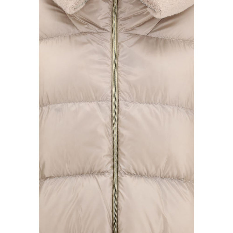 Doudoune longue Herno beige en duvet d'oie