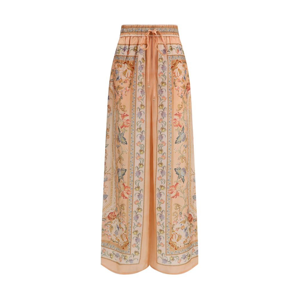 Zimmermann Roselight Multicolor Silk Casual Pants