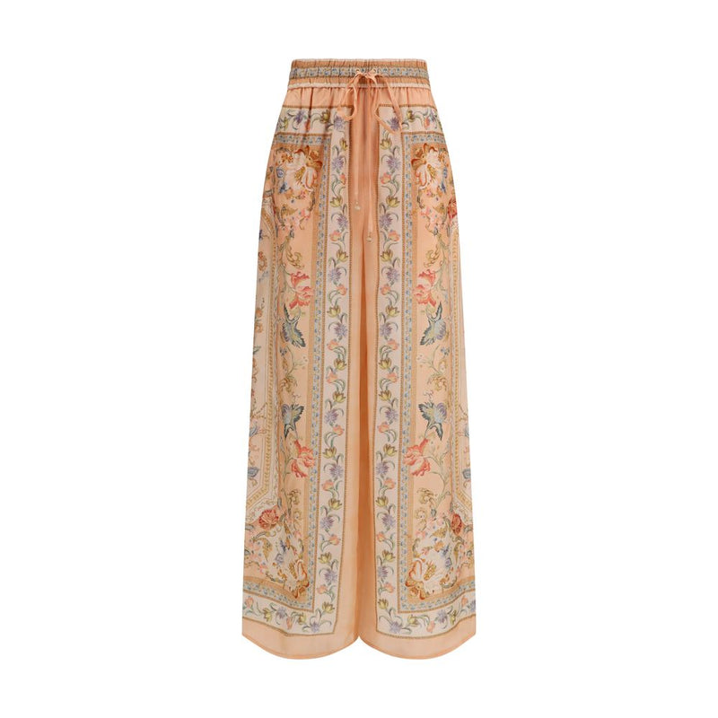 Zimmermann Roselight Multicolor Silk Casual Pants