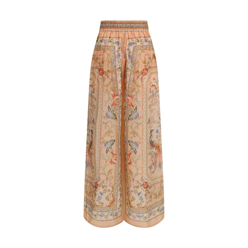Zimmermann Roselight Multicolor Silk Casual Pants