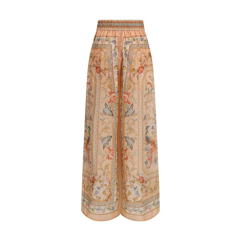 Zimmermann Roselight Multicolor Silk Casual Pants