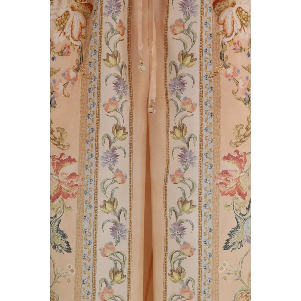 Zimmermann Roselight Multicolor Silk Casual Pants