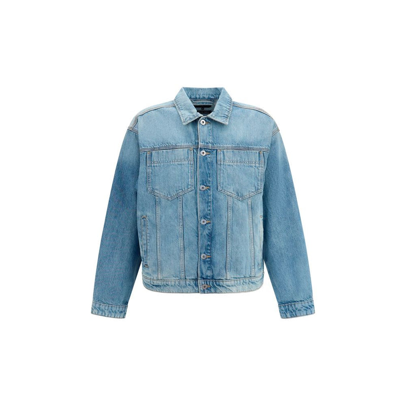7FOR Blue Cotton Denim Jacket - Timeless Trucker Style