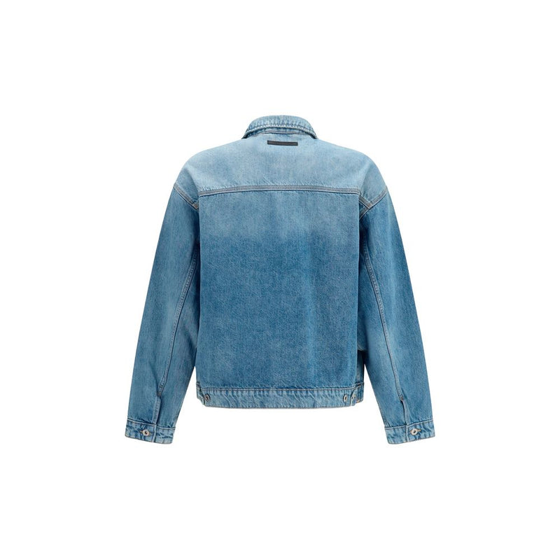 7FOR Blue Cotton Denim Jacket - Timeless Trucker Style