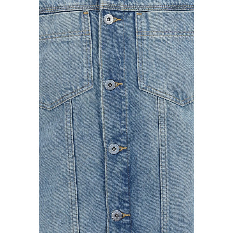 7FOR Blue Cotton Denim Jacket - Timeless Trucker Style