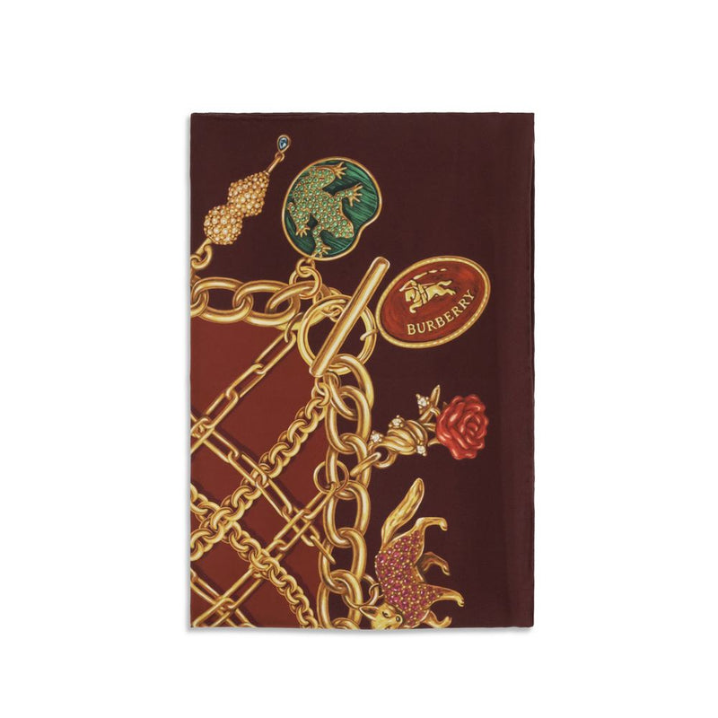 Burberry Bordeaux Silk Scarf - Elegant Accessory