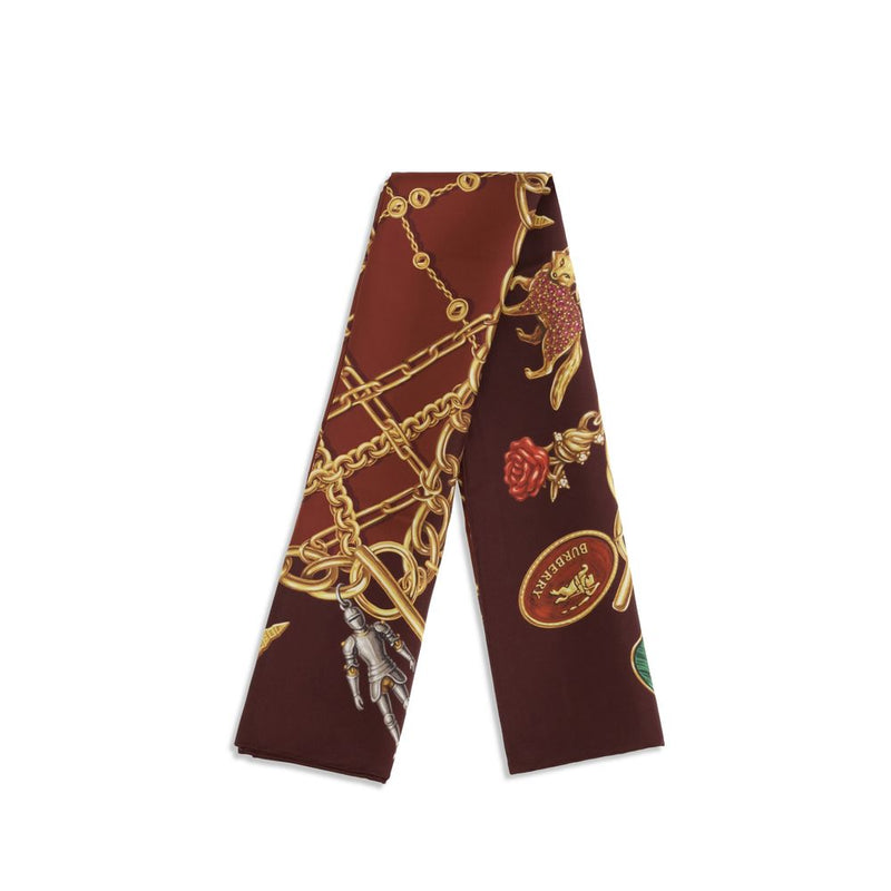 Burberry Bordeaux Silk Scarf - Elegant Accessory