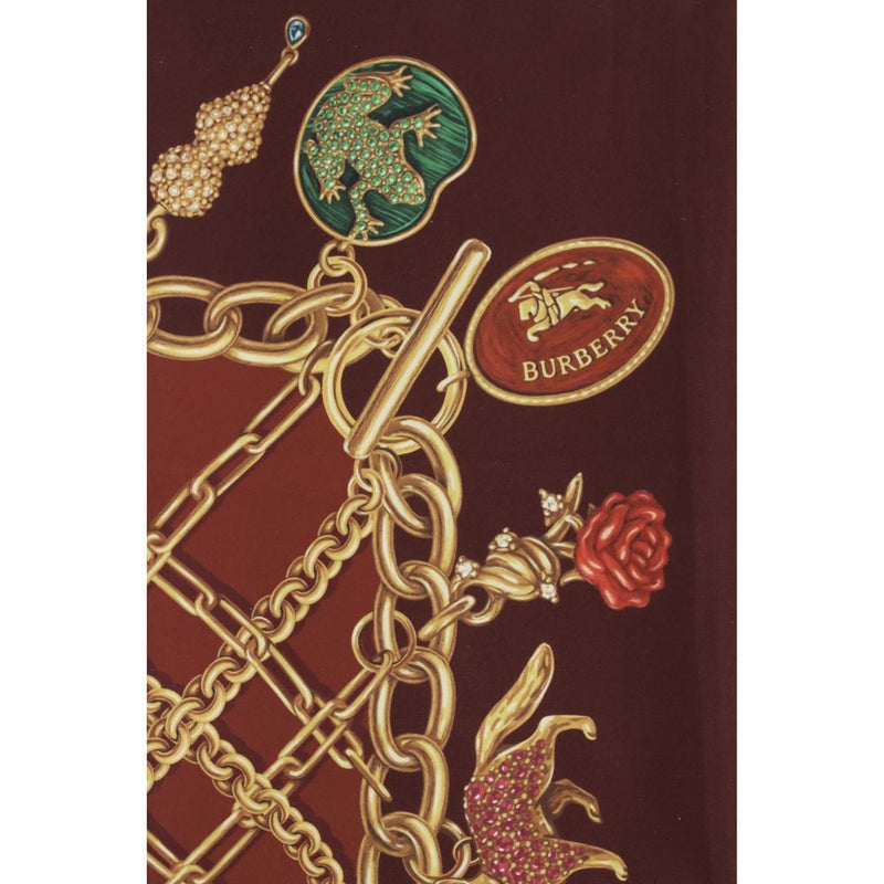 Burberry Bordeaux Silk Scarf - Elegant Accessory
