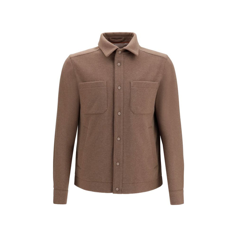 Herno Brown Polyester Jacket - Contemporary Design for Men
