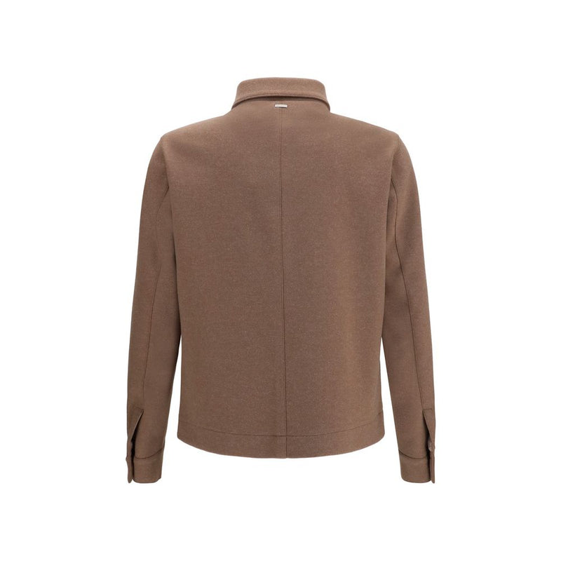Herno Brown Polyester Jacket - Contemporary Design for Men
