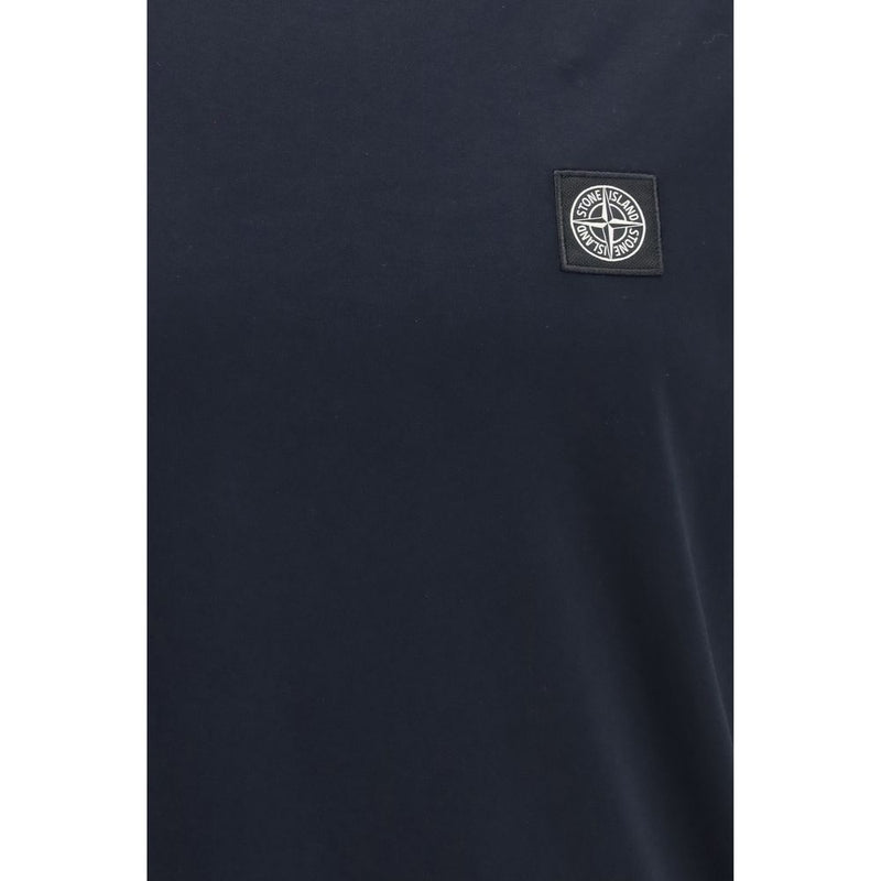 Stone Island Blue Cotton T-Shirt - Logo Patch Design