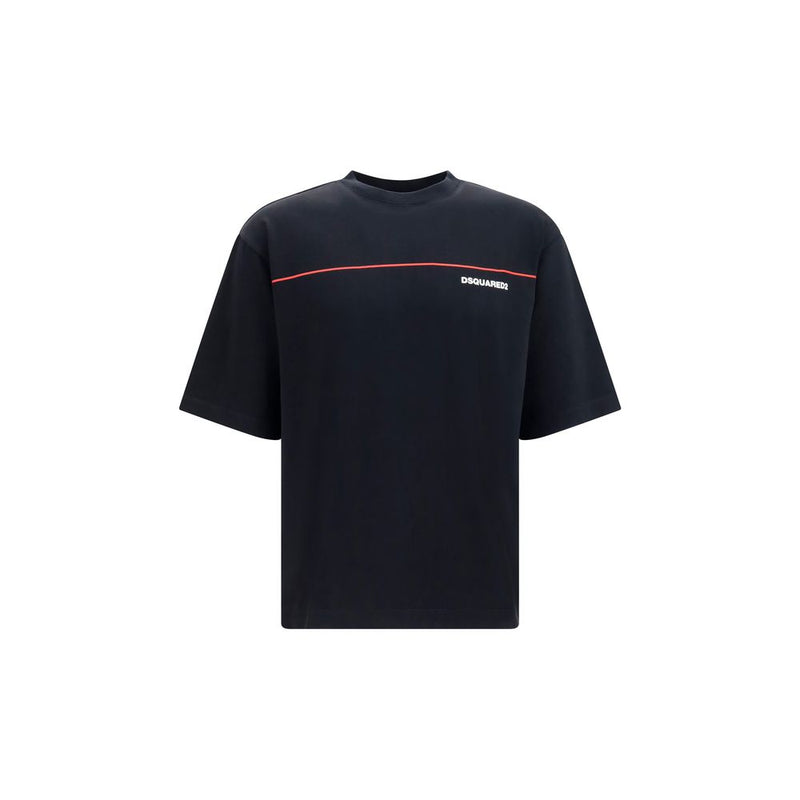 Dsquared² Black Cotton T-Shirt - Loose Fit with Logo