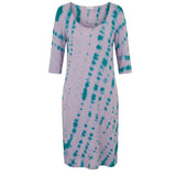 Malo Purple Cotton Tie-Dye Dress for Women
