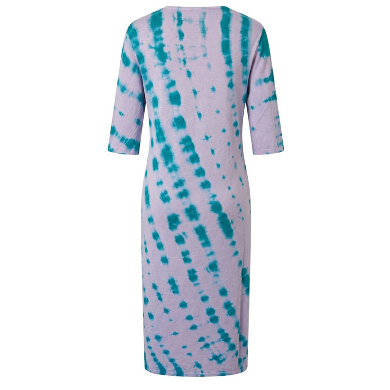 Malo Purple Cotton Tie-Dye Pattern Dress for Women