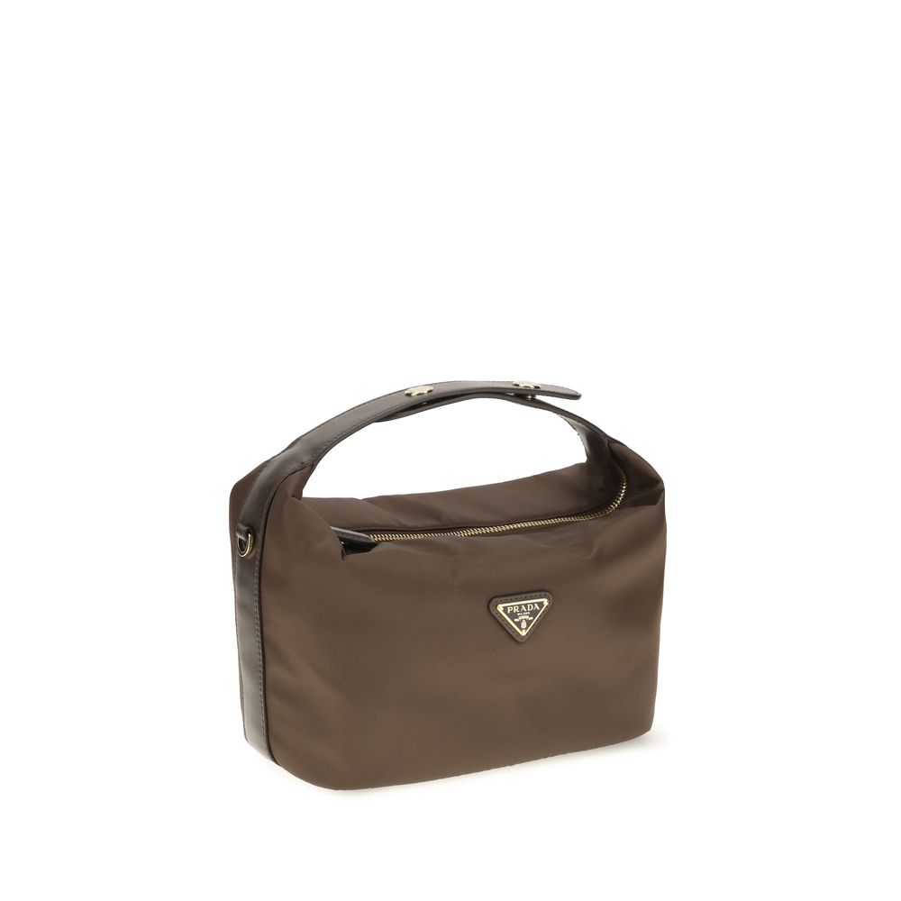 Sac à main Prada en polyamide recyclé marron