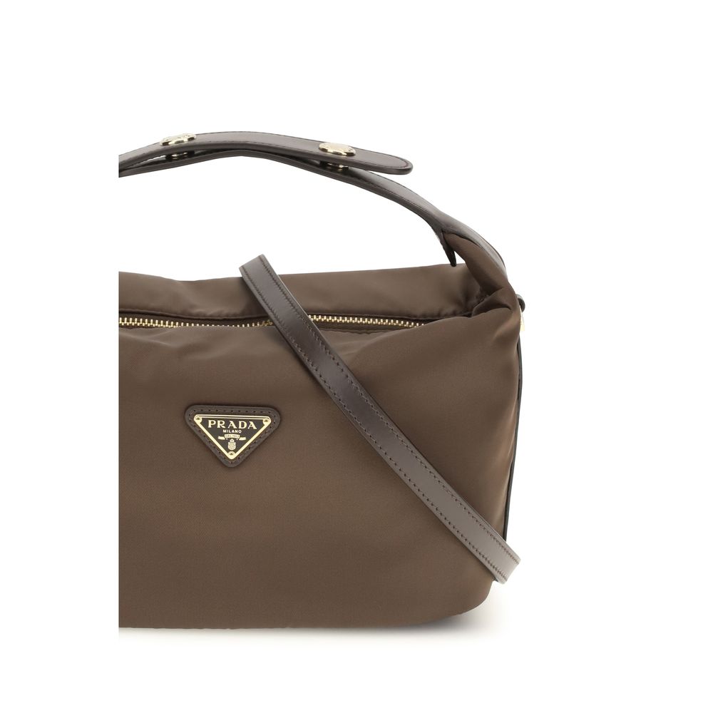 Sac à main Prada en polyamide recyclé marron