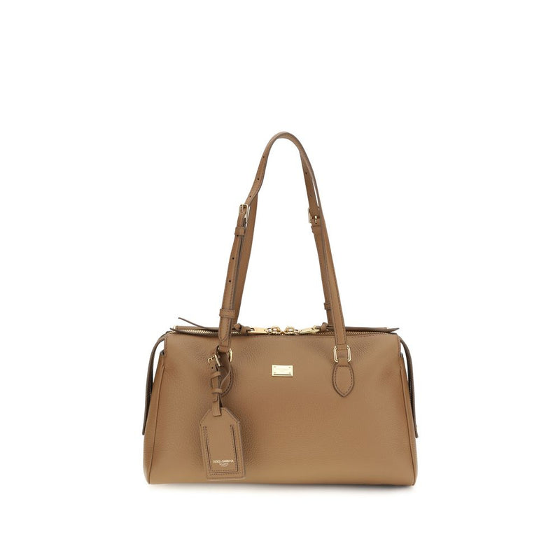 Sac à bandoulière Dolce & Gabbana en cuir de veau beige Bos Taurus
