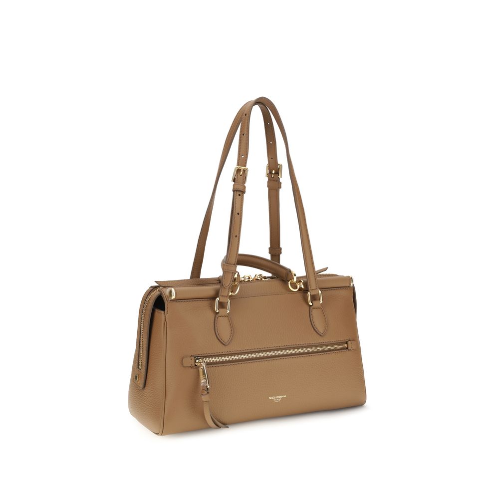 Sac à bandoulière Dolce & Gabbana en cuir de veau beige Bos Taurus