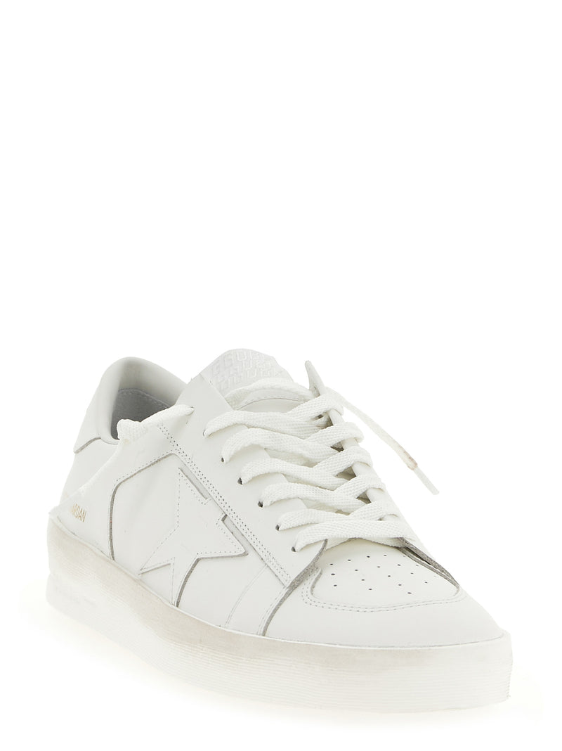 Golden Goose White Cowhide Low Top Sneakers
