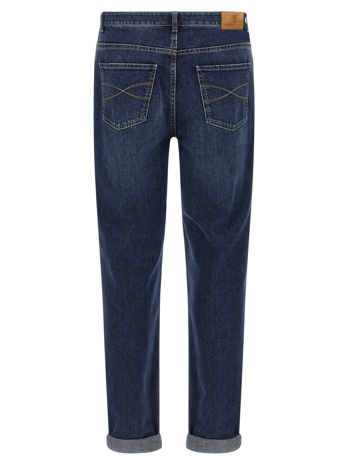 Brunello Cucinelli Blue Cotton Straight-Leg Jeans for Men