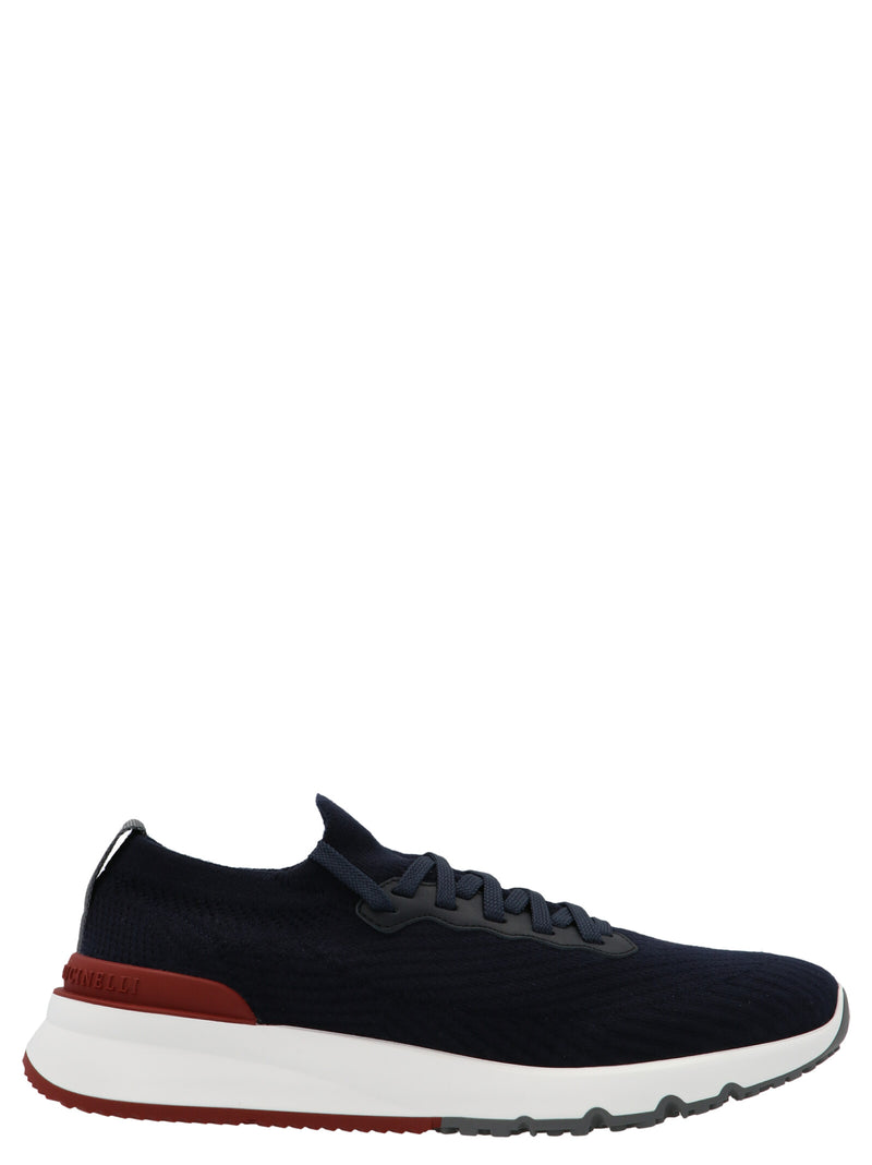 Brunello Cucinelli Blue Polyethylene Athletic Sneakers for Men