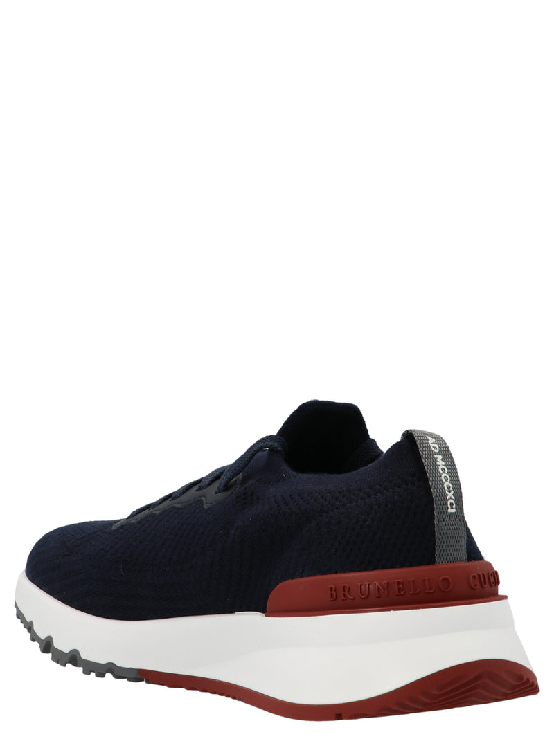 Brunello Cucinelli Blue Polyethylene Athletic Sneakers for Men
