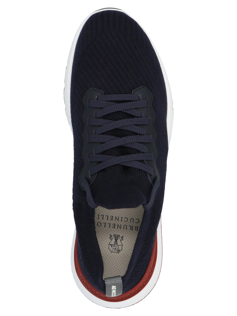 Brunello Cucinelli Blue Polyethylene Athletic Sneakers for Men