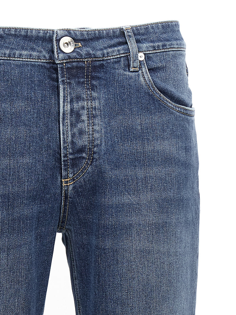 Brunello Cucinelli Jean Slim Bleu en Coton