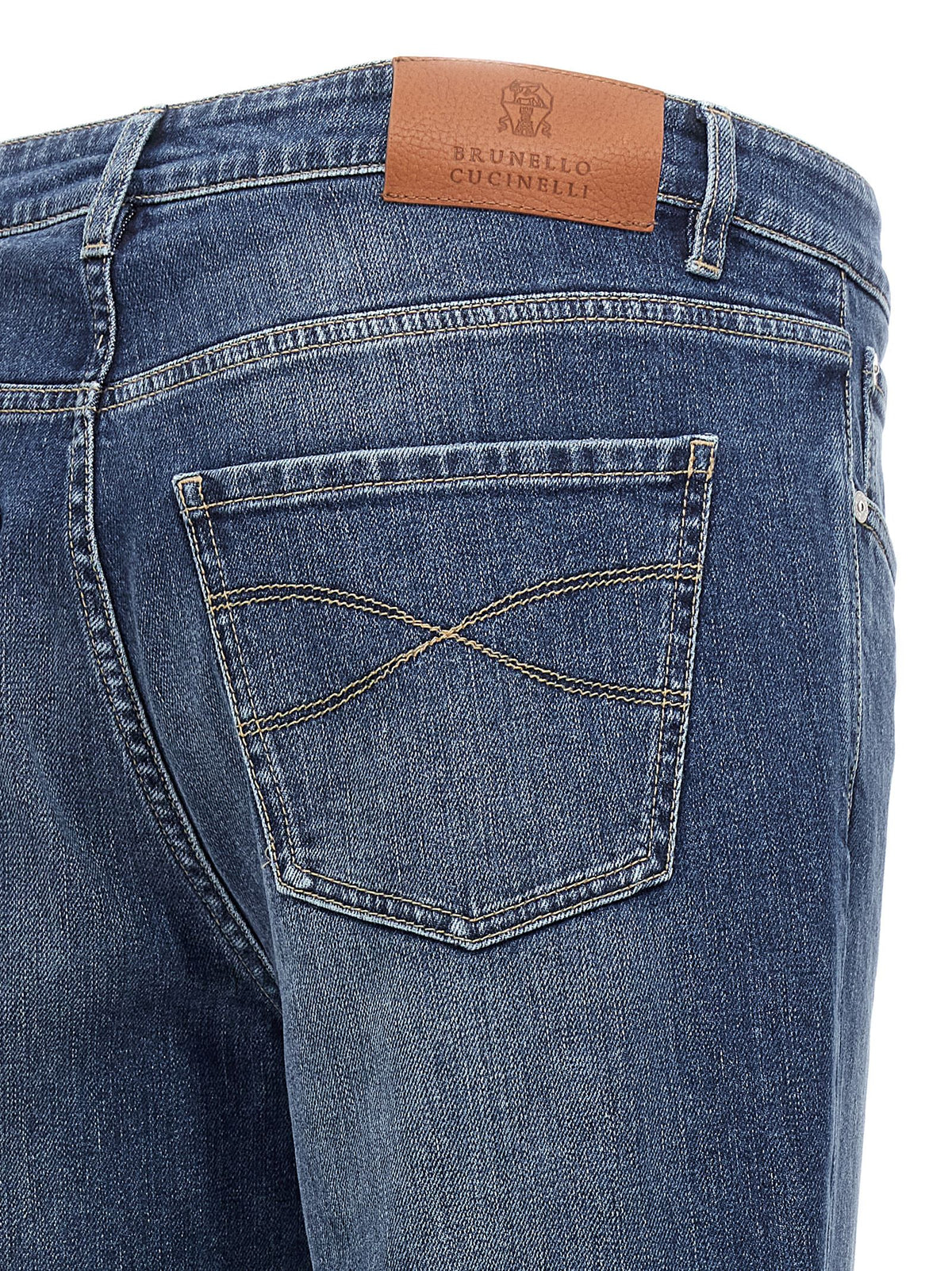 Brunello Cucinelli Jean Slim Bleu en Coton