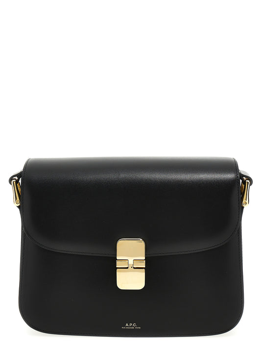 Sac bandoulière A.P.C. en cuir de vachette noir