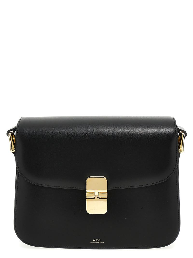 Sac bandoulière A.P.C. en cuir de vachette noir