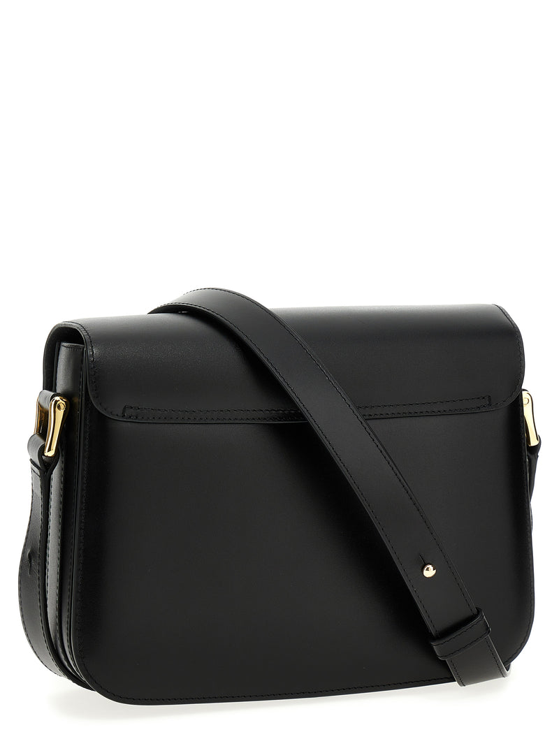 Sac bandoulière A.P.C. en cuir de vachette noir