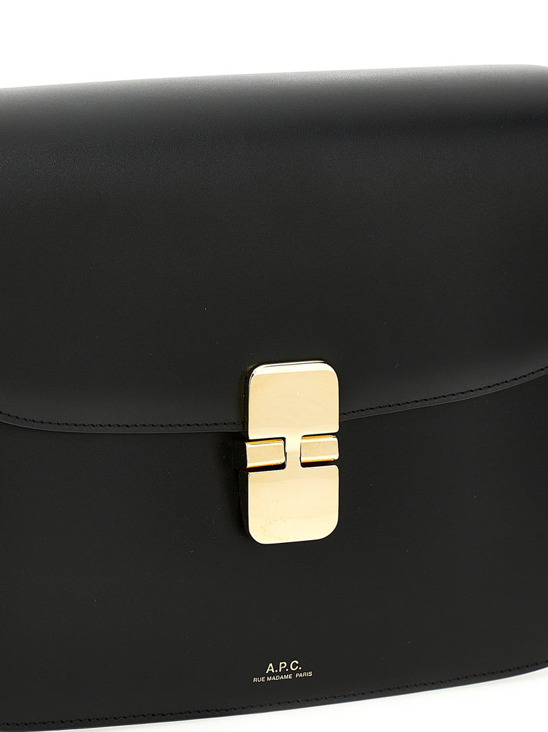 Sac bandoulière A.P.C. en cuir de vachette noir