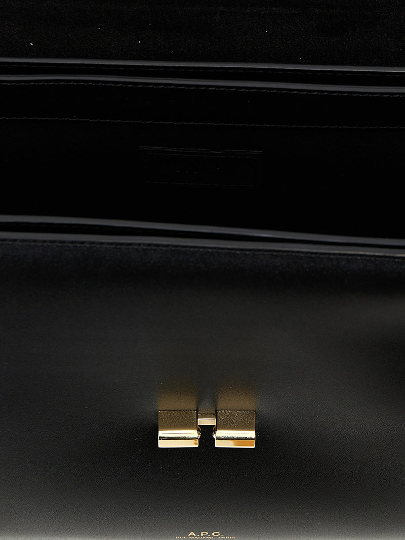 Sac bandoulière A.P.C. en cuir de vachette noir