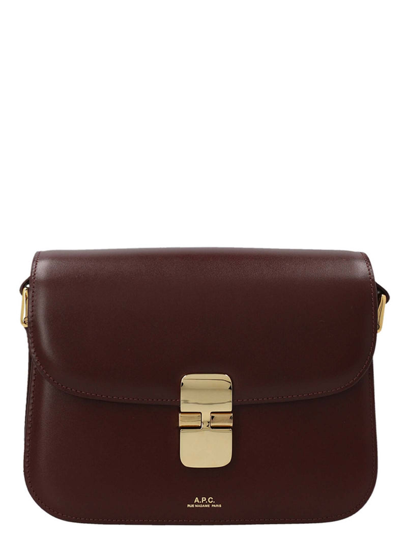 Sac bandoulière en cuir de vachette Bordeaux A.P.C.
