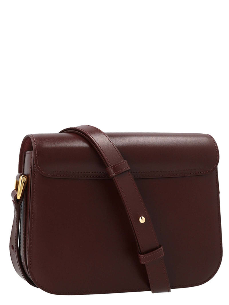 Sac bandoulière en cuir de vachette Bordeaux A.P.C.