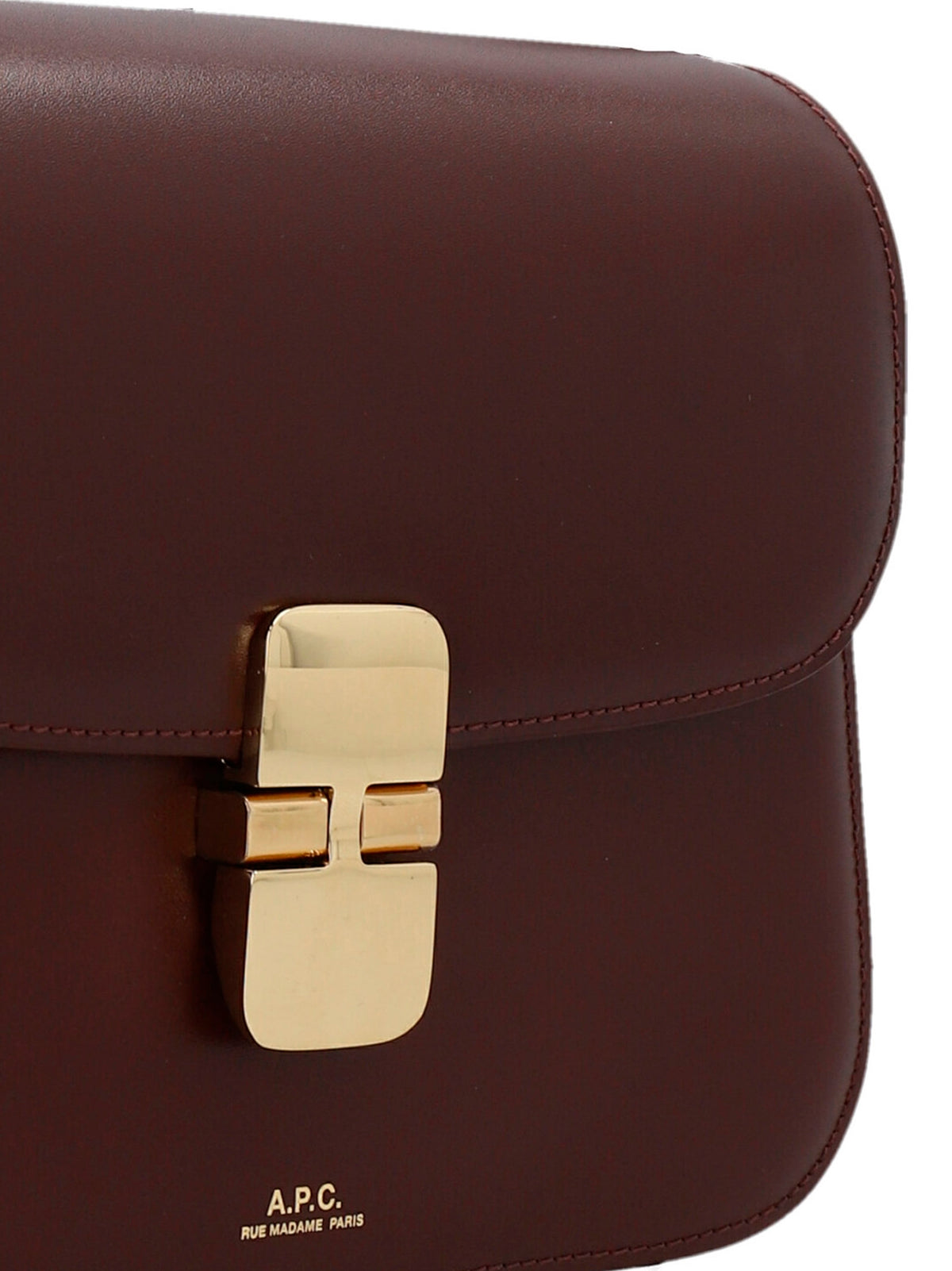 Sac bandoulière en cuir de vachette Bordeaux A.P.C.